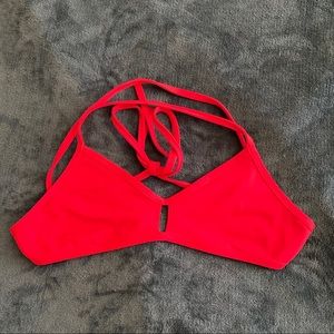 RED JOLYN VENT TIE BACK BIKINI TOP